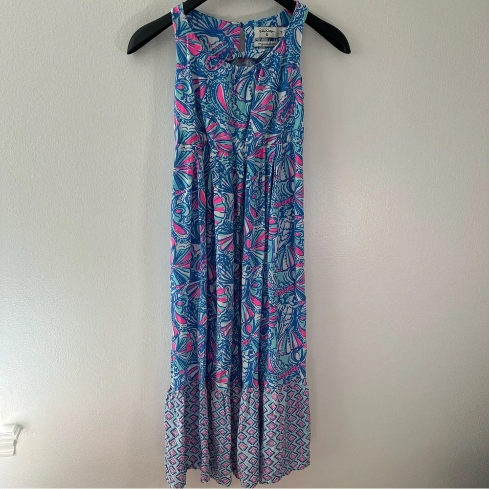 Lilly Pulitzer Girls Paisley Tier Maxi Dress M 20th Anniversary